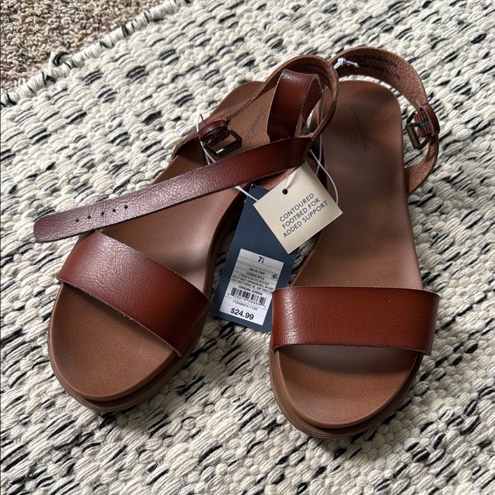 Universal Thread Brown Sandals with Ankle Strap